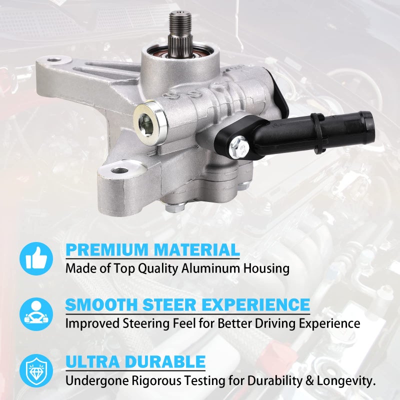 MNJWS Power Steering Pump Compatible with 2005-2008 Honda Pilot 3.5L, 2005-2010 Honda Odyssey 3.5L, 2007-2013 Acura MDX 3.7L - Replace 21-5442, 56110-RGL-A03, 56110-PVJ-A01 - Power Assist Pump Assembly - Image 5